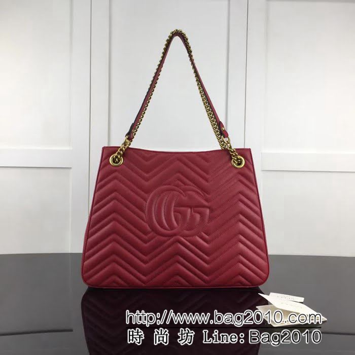 GUCCI古馳原單 新款專櫃品質原單貨實物實拍 453569 大紅雙鏈條挎包 HY1171